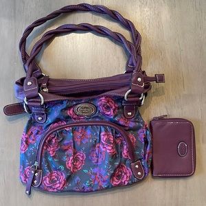 Floral Rossetti shoulder bag and wallet